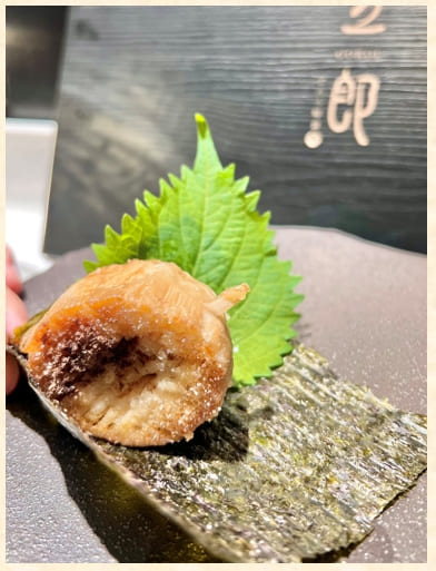 創作壽司–海苔紫蘇香煎干貝